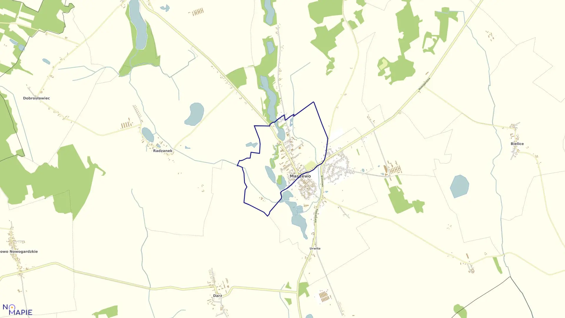 Mapa obrębu Maszewo - 1 w gminie Maszewo