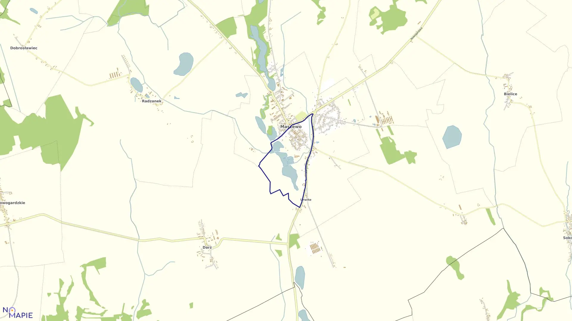 Mapa obrębu Maszewo - 2 w gminie Maszewo